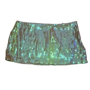 Urban Outfitters Womens Sequin Mini Skirt XL Iridescent Festival Party Y2K Glam